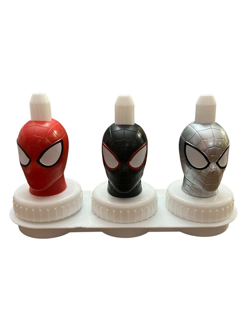 Good 2 Grow Juice toppers: Marvel Spider Man Black, Red, Silver